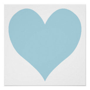 Kute Light Blue Heart Poster