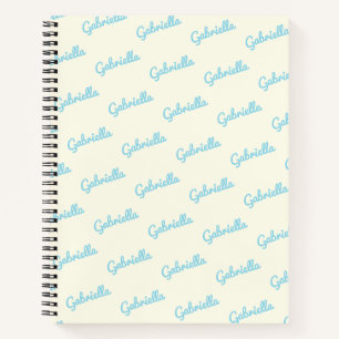 Kute Light Blue Personing Script Name Sketch Notitieboek