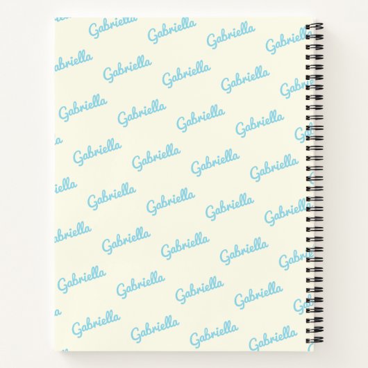 Kute Light Blue Personing Script Name Sketch Notitieboek (Achterkant)