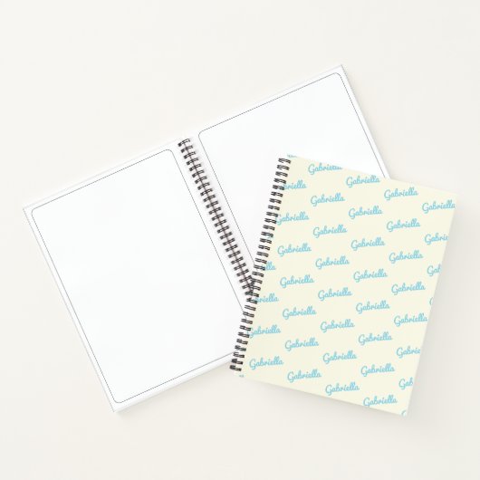 Kute Light Blue Personing Script Name Sketch Notitieboek (Binnen)