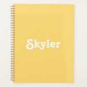 Kute light oranje aangepaste naam tekstjaar monogr planner (Voorkant)