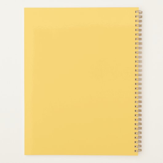 Kute light oranje aangepaste naam tekstjaar monogr planner (Achterkant)