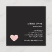 Kute Light Pink Glitter Heart Beauty Salon Vierkante Visitekaartje (Achterkant)