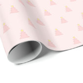 Kute Light Roze  kerstbomen Cadeaupapier (Rol Hoek)
