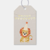 Kute Lion Wearting Party Pet Birthday Banner Roar Cadeaulabel (Voorkant)