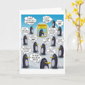 Kute Litte Penguins van de Maand. Kaart (Gele Bloem)