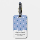 Kute Little Anchor Pattern Bagagelabel (Achterkant verticaal)