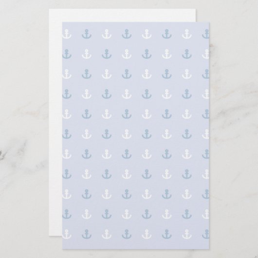 Kute Little Anchor Pattern Briefpapier (Voorkant / Achterkant)