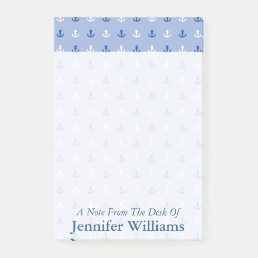 Kute Little Anchor Pattern | Jouw namen toevoegen Post-it® Notes (Voorkant)