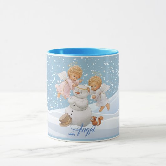 Kute Little Angels and Snowman Mok (Midden)