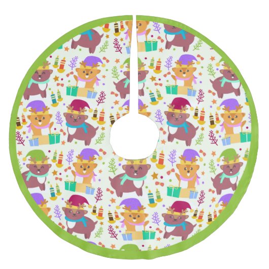 Kute Little Animals kerstpatroonkinderen Kerstboom Rok (Voorkant)