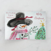 Kute Little Artistic Snowman Foling Holiday Card Feestdagen Kaart (Binnen)