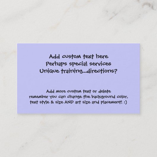 Kute Little Babies custom visitekaartje (Achterkant)