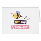 Kute Little Bee, Bee Mijn Valentijn Pun Greeting (Voorkant Horizontaal)