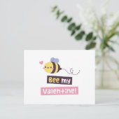 Kute Little Bee, Bee Mijn Valentijn Pun Greeting Briefkaart (Staand voorkant)