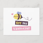 Kute Little Bee, Bee Mijn Valentijn Pun Greeting Briefkaart (Voorkant)