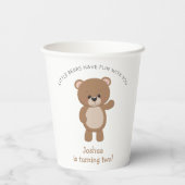 Kute Little Beer draait 2 2e verjaardag Papieren Bekers (Achterkant)