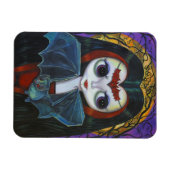 Kute Little Big Eye Vampire Girl met Bat Magneet (Horizontaal)