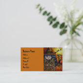 Kute Little Big Eye Witch met Owl & Pumpkin Visitekaartje (Staand voorkant)