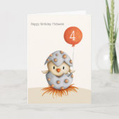 Kute Little Bird in Egg Personalized Kind Birthday Kaart (Voorkant)