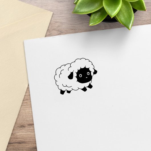 Kute Little Black Nosed Sheep Ewe Rubberstempel