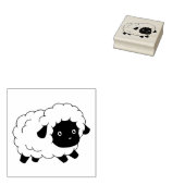Kute Little Black Nosed Sheep Lamb Rubberstempel (Gestempeld)
