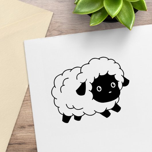 Kute Little Black Nosed Sheep Lamb Rubberstempel