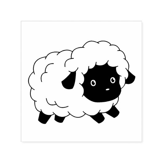 Kute Little Black Nosed Sheep Lamb Zelfinktende Stempel (Design)