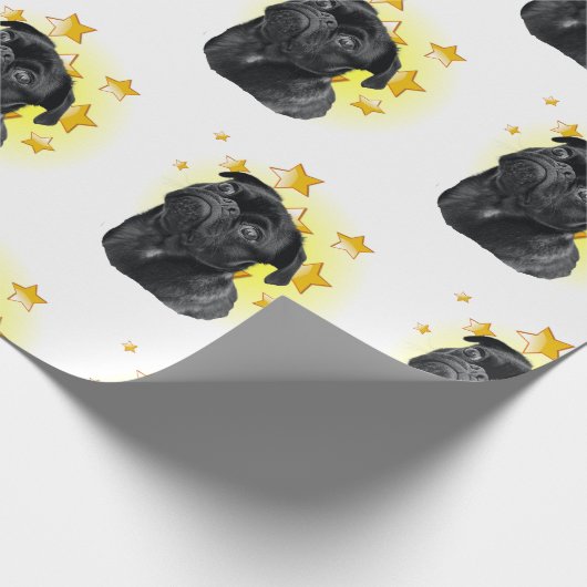 Kute Little Black Pug is een ster Cadeaupapier (Hoek)