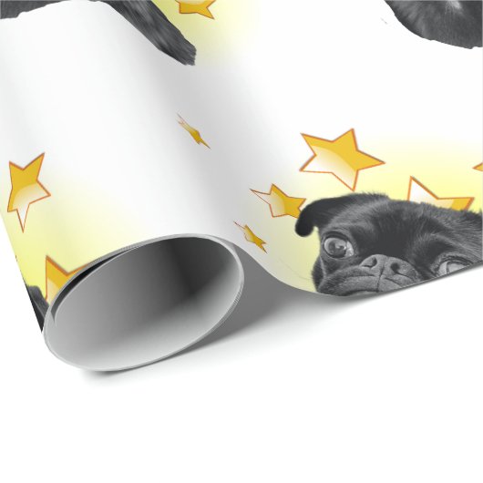 Kute Little Black Pug is een ster Cadeaupapier (Rol Hoek)