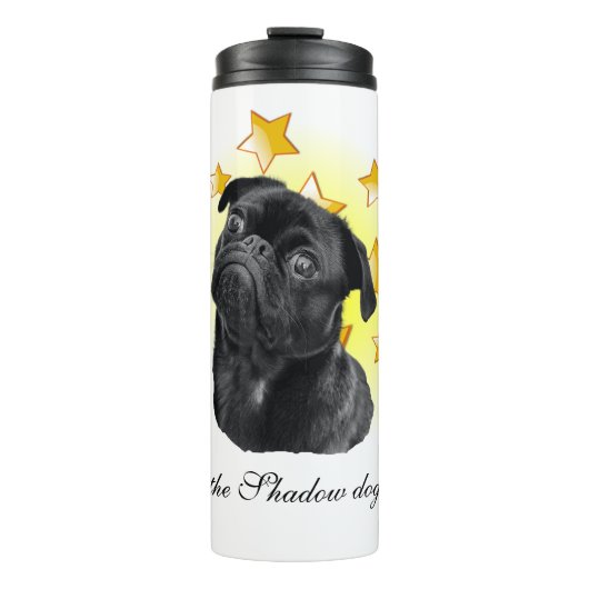 Kute Little Black Pug is een ster Thermosbeker (Voorkant)