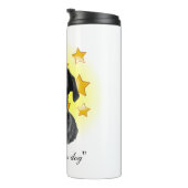 Kute Little Black Pug is een ster Thermosbeker (Geroteerd rechts)