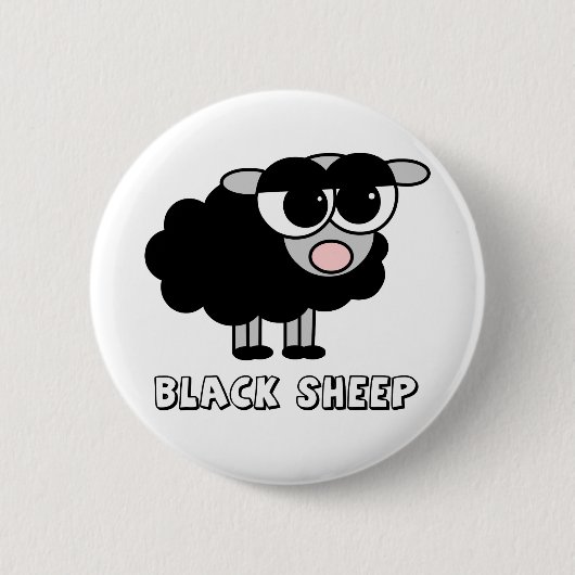 Kute Little Black Sheep Ronde Button 5,7 Cm (Voorkant)