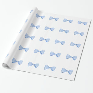Kute Little Blue Bow Stropdas Cadeaupapier