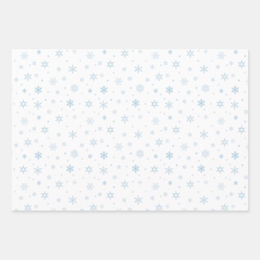 Kute Little Blue Snowflakes Inpakpapier Vel (Voorkant 2)