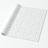 Kute Little Blue Snowflakes Pattern Cadeaupapier (Uitgerold)