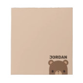 Kute Little Brown Beer met Personal Name Note Notitieblok (Voorkant)