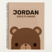 Kute Little Brown Beer met Personeel Name Plan Planner (Voorkant)
