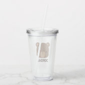 Kute Little Brown Beer met persoonlijke naam Acryl Drinkbeker (Achterkant)