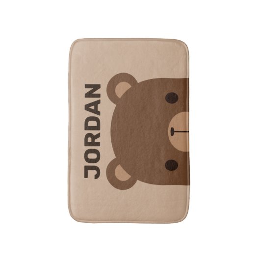 Kute Little Brown Beer met persoonlijke naam Badmat (Voorkant Verticaal)