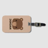 Kute Little Brown Beer met persoonlijke naam Bagagelabel (Voorkant (horizontaal))