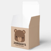 Kute Little Brown Beer met persoonlijke naam Bedankdoosjes (Geopend)