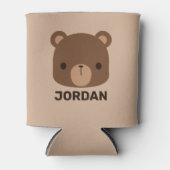 Kute Little Brown Beer met persoonlijke naam Blikjeskoeler (Voorkant)