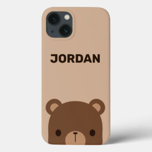 Kute Little Brown Beer met persoonlijke naam Case-Mate iPhone Case