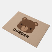 Kute Little Brown Beer met persoonlijke naam Deurmat (Schuin)