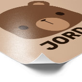 Kute Little Brown Beer met persoonlijke naam Foto Afdruk (Hoek)