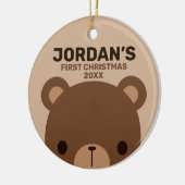 Kute Little Brown Beer met persoonlijke naam Keramisch Ornament (Links)