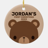 Kute Little Brown Beer met persoonlijke naam Keramisch Ornament (Achterkant)