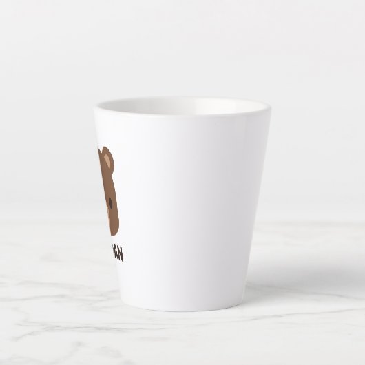 Kute Little Brown Beer met persoonlijke naam Latte Mok (Voorkant)