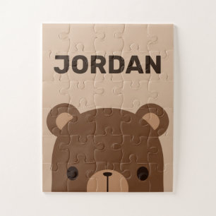 Kute Little Brown Beer met persoonlijke naam Legpuzzel